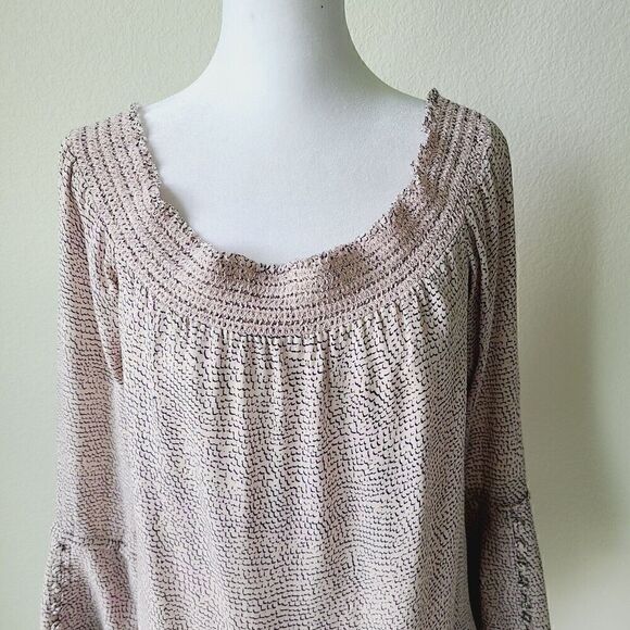 Derek Lam 10 Crosby Blouse Sz 8 Button Sleeve 100% Silk Whimsy Cottagecore Pink - Picture 6 of 11